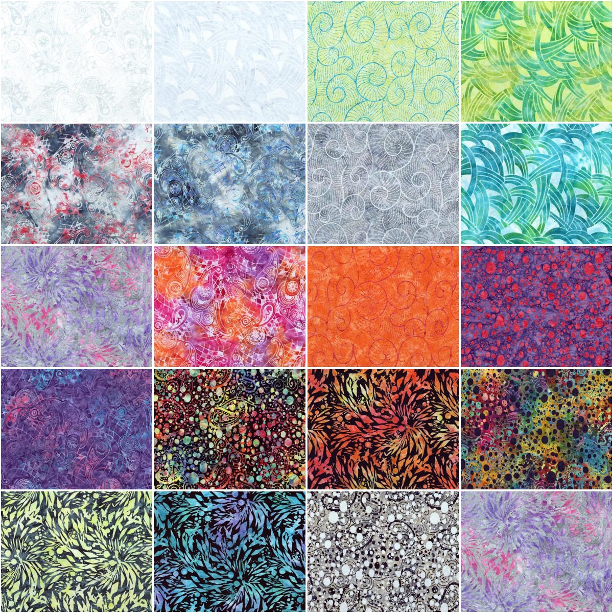 Riley Blake Splatter Expressions Batiks Elementals - 40 Strip Rolie Polie