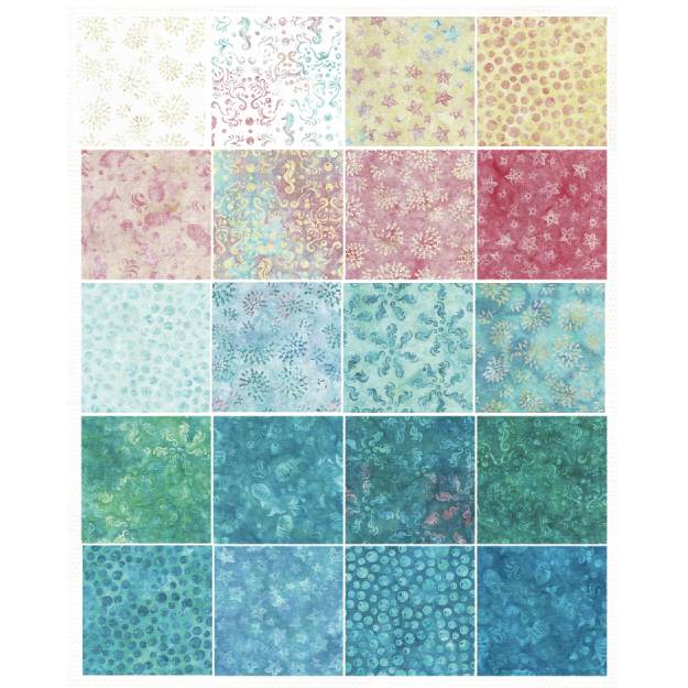 Island Batik - Splish Splash - 20 Fabrics, 40 Total Strips