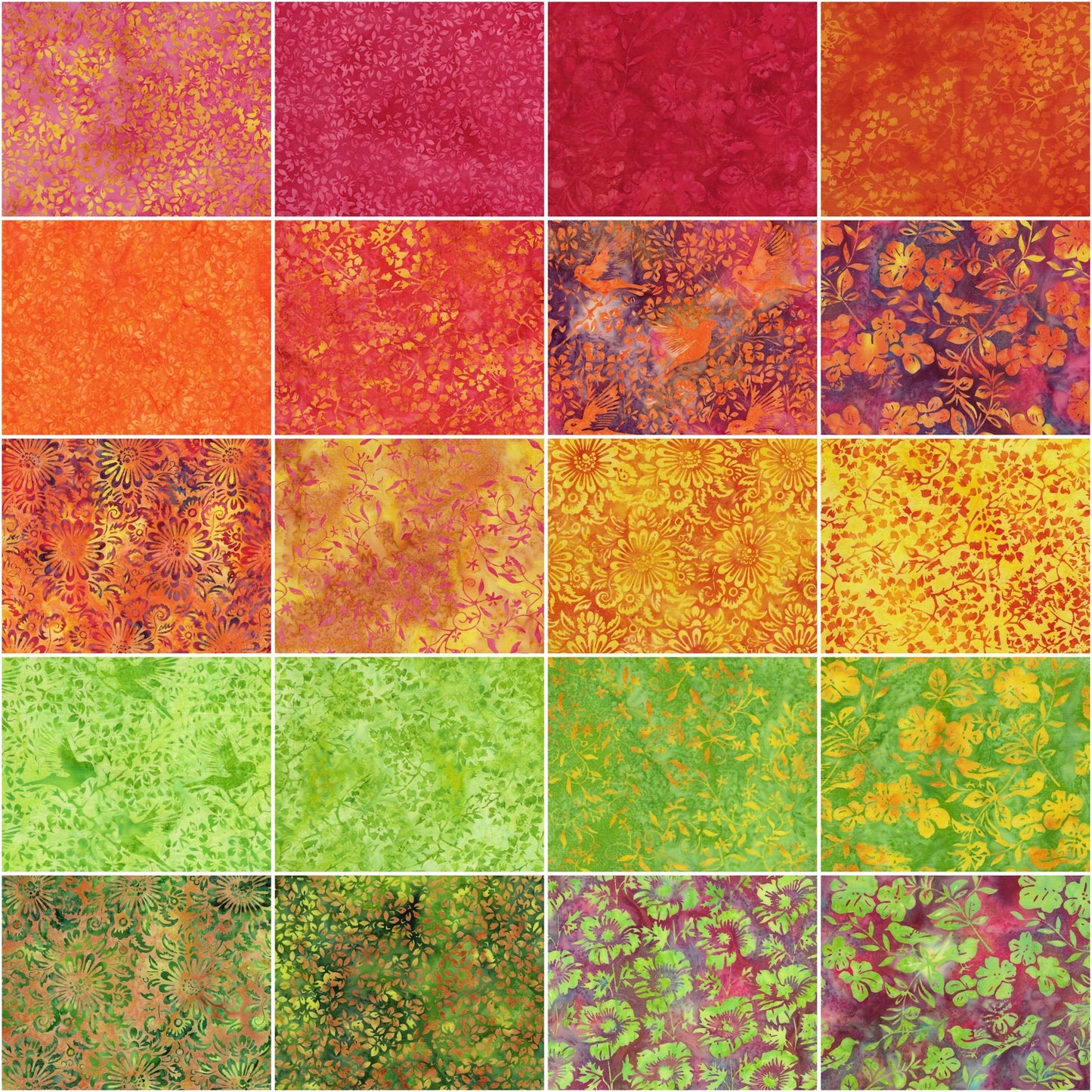 Island Batik - Spring Chorus - 20 Fabrics, 40 Total Strips