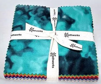 Charm Pack 5x5 Squares - Clothworks Misty Rainbow - 40 5" Squares