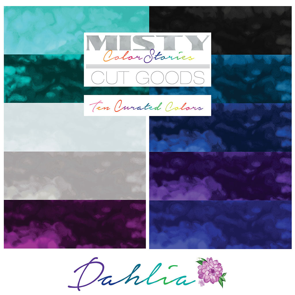 Charm Pack 5x5 Squares - Clothworks Misty Dahlia - 40 5" Squares