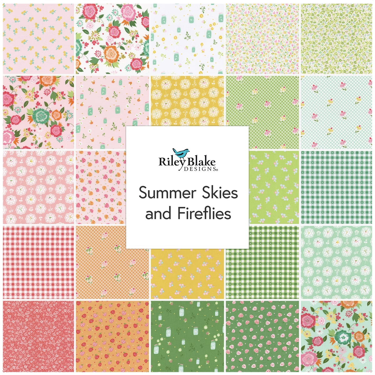 Riley Blake Summer Skies and Fireflies - 40 Strip Rolie Polie