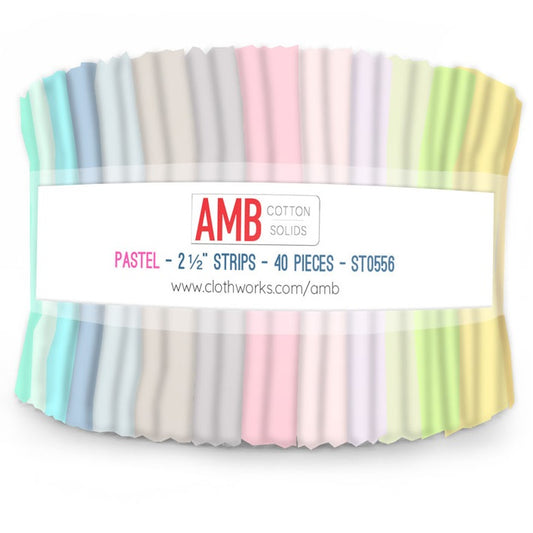 Clothworks American Made Brand - Pastel Solids - 40 Strip Jelly Roll