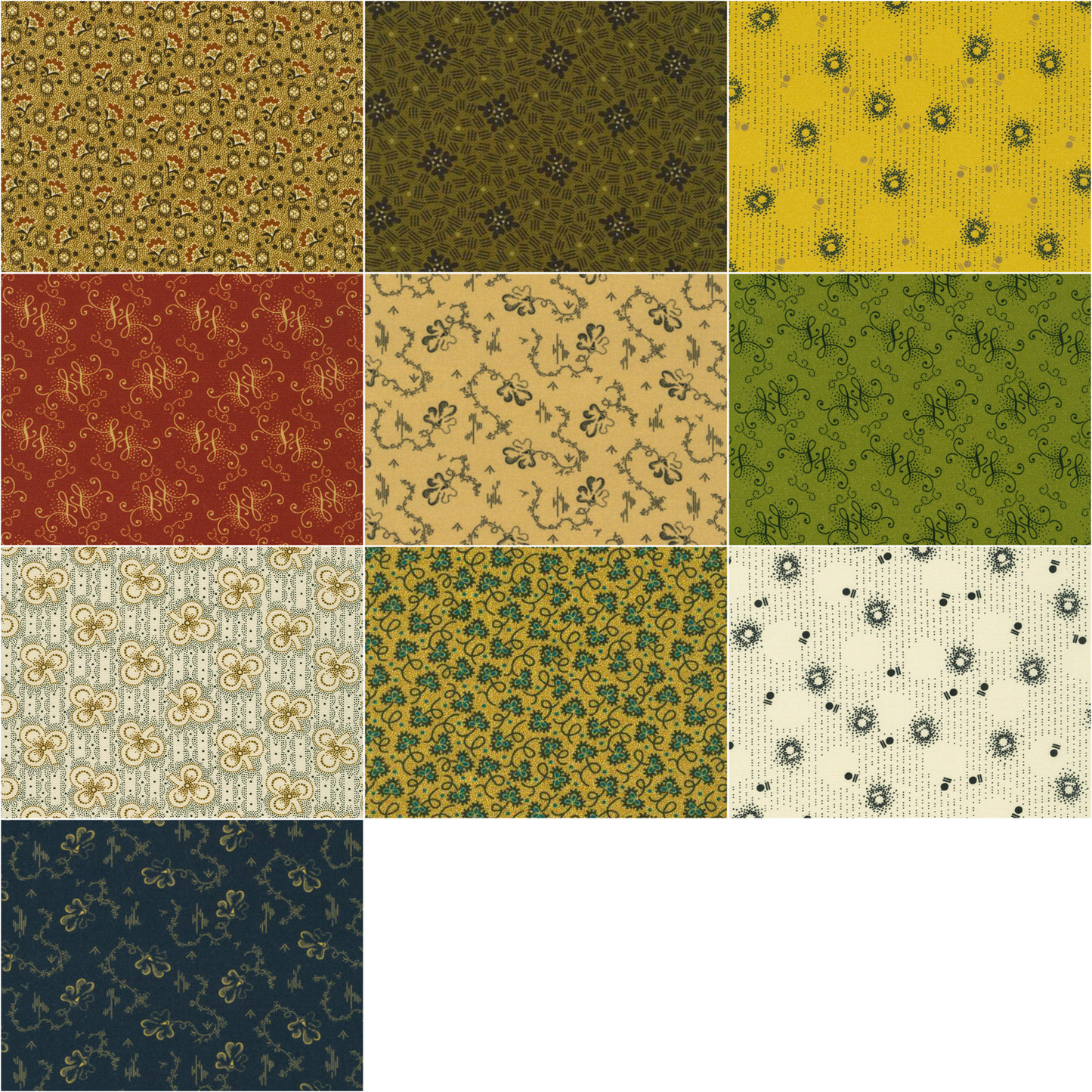 Robert Kaufman "Stone Bridge" Half-Yard Bundle - 10 Fabrics, 5 Total Yards