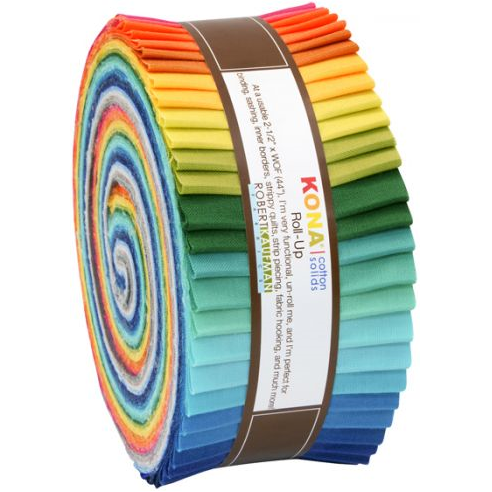 Robert Kaufman Kona Cotton Summer 2013 New Colors Palette Roll-up - 40 Strip Roll