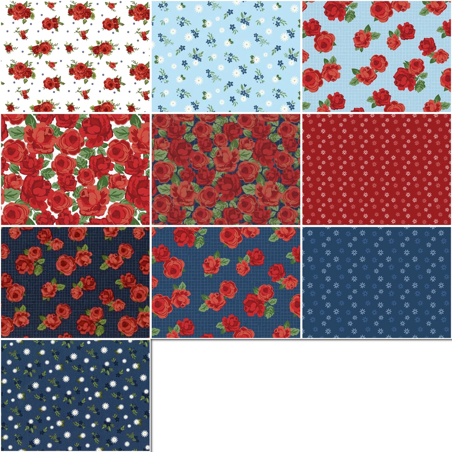 Wilmington Prints "Summertime Daydream" Half-Yard Bundle - 10 Fabrics, 5 Total Yards