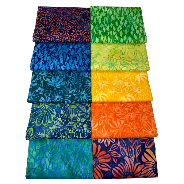 Robert Kaufman Artisan Batik "Summer Zest" Half-yard Bundle - 10 Fabrics, 5 Total Yards