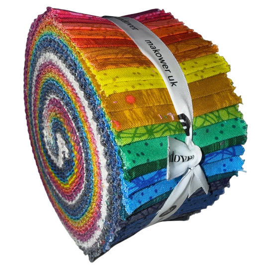 Andover/Makower UK - Sun Print Textures Double Scoops - 40 2.5" Strips