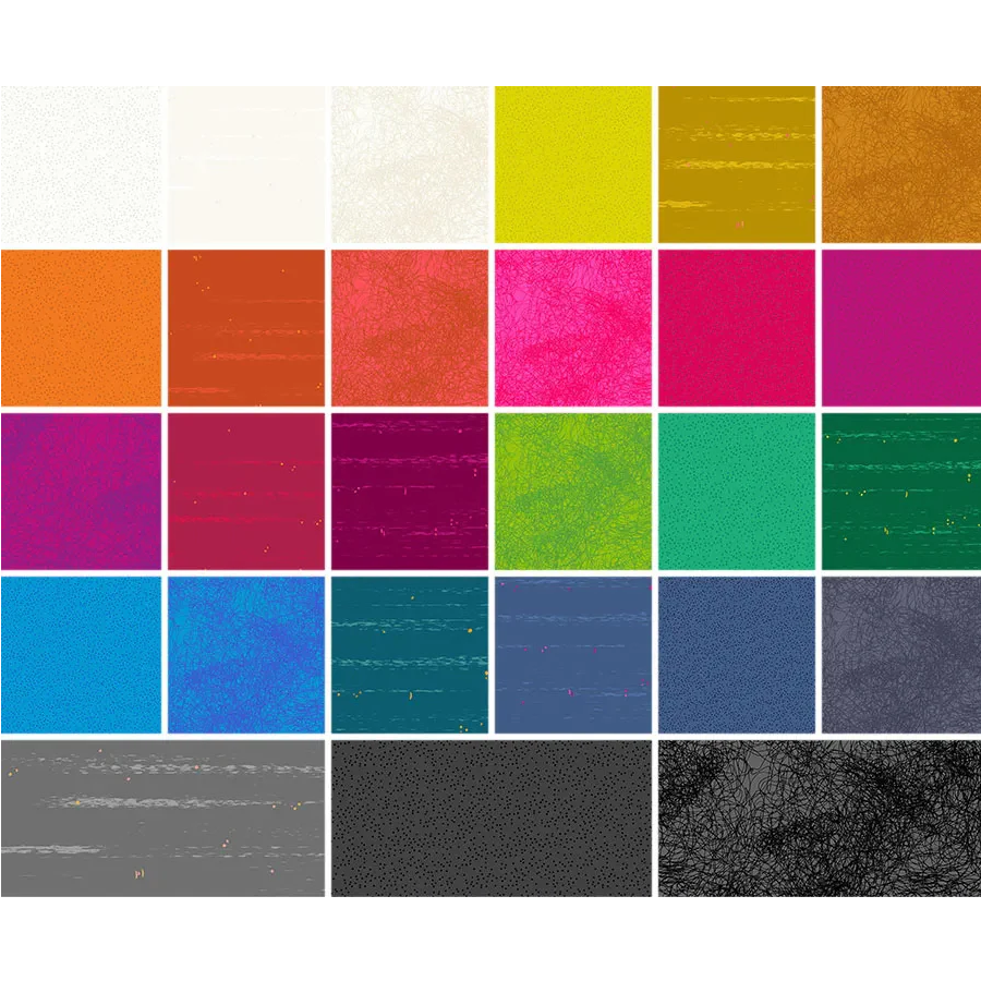 Andover/Makower UK - Sun Print Textures Double Scoops - 40 2.5" Strips