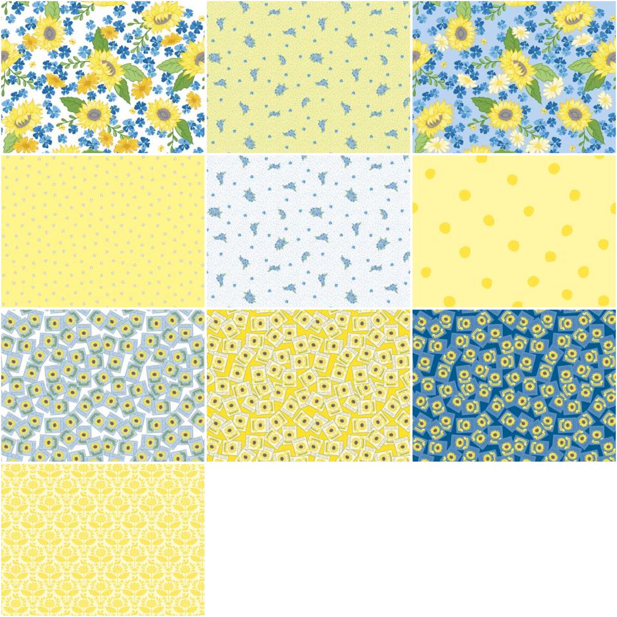 Riley Blake "Sunny Skies" Half-yard Bundle - 10 Fabrics, 5 Total Yards