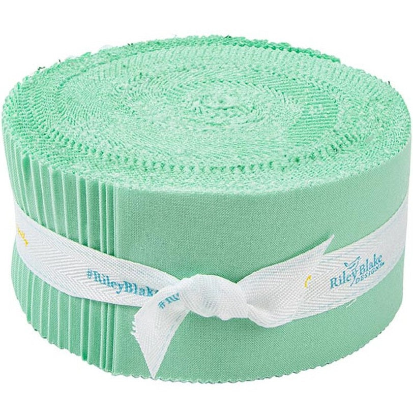 Riley Blake Confetti Cottons Sweet Mint - 40 Strip Rolie Polie