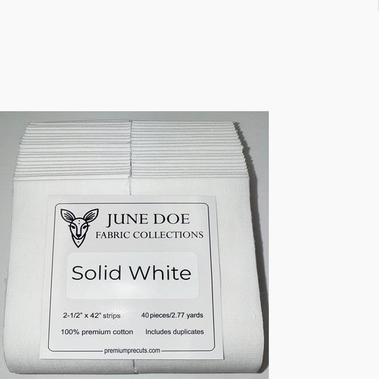 June Doe Fabric Collections - Supreme Cotton Solid White - 40-Strip Pack