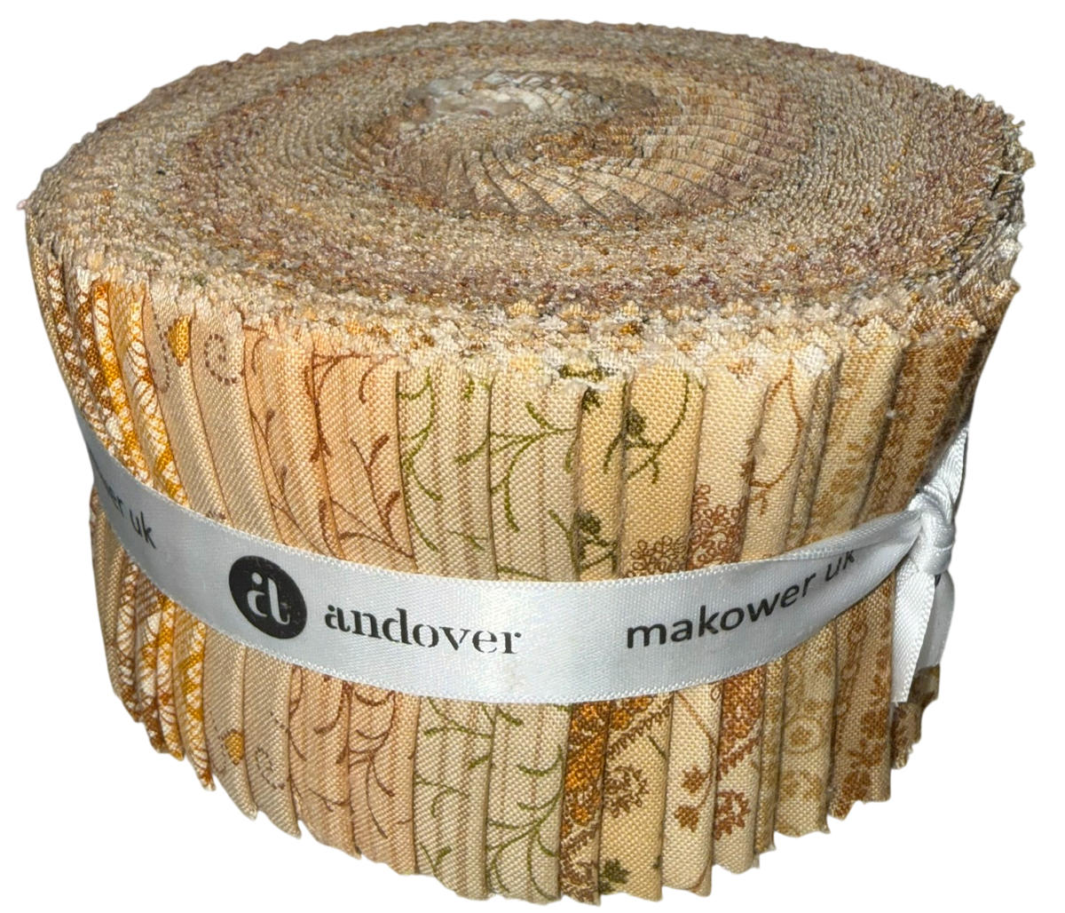 Andover/Makower UK - Toasted By Jo Morton Double Scoops - 40 2.5" Strips