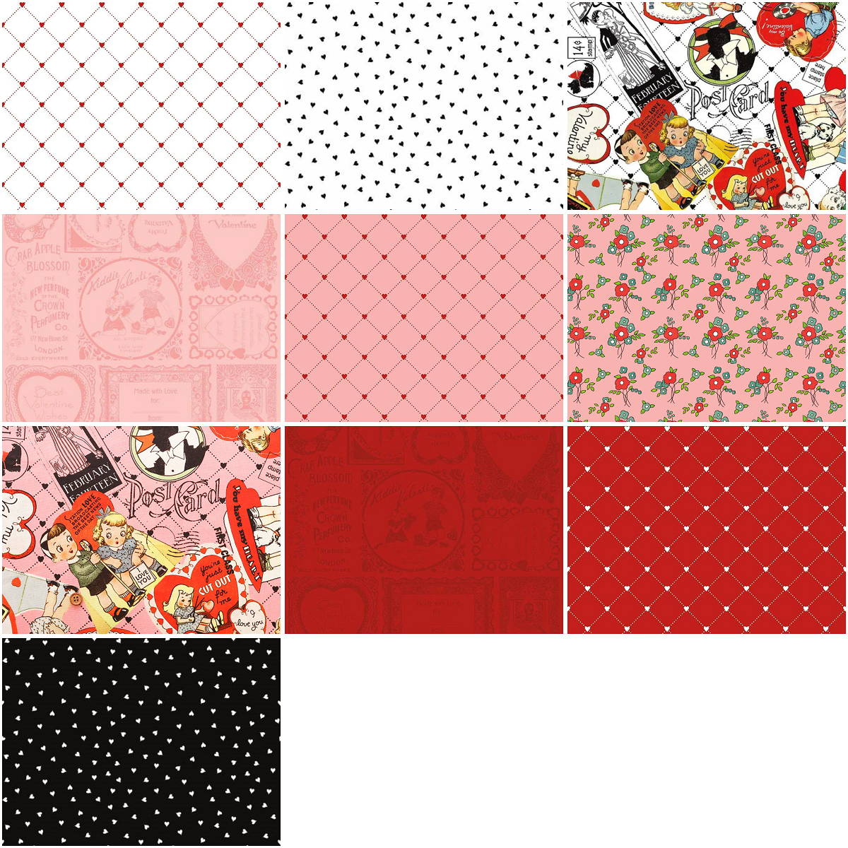 Riley Blake "Take Heart" Half-yard Bundle - 10 Fabrics, 5 Total Yards