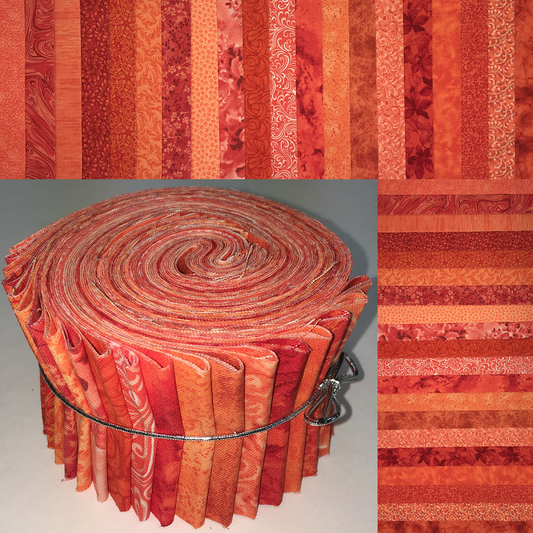 Tangerine Dream 2.5" Roll - 20 Fabrics, 20 Total Strips