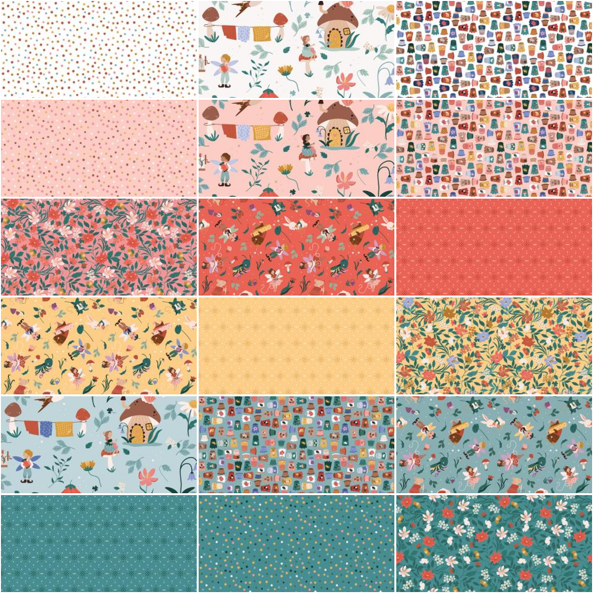 Riley Blake Thimbelina & the Sewing Fairies - 40 Strip Rolie Polie