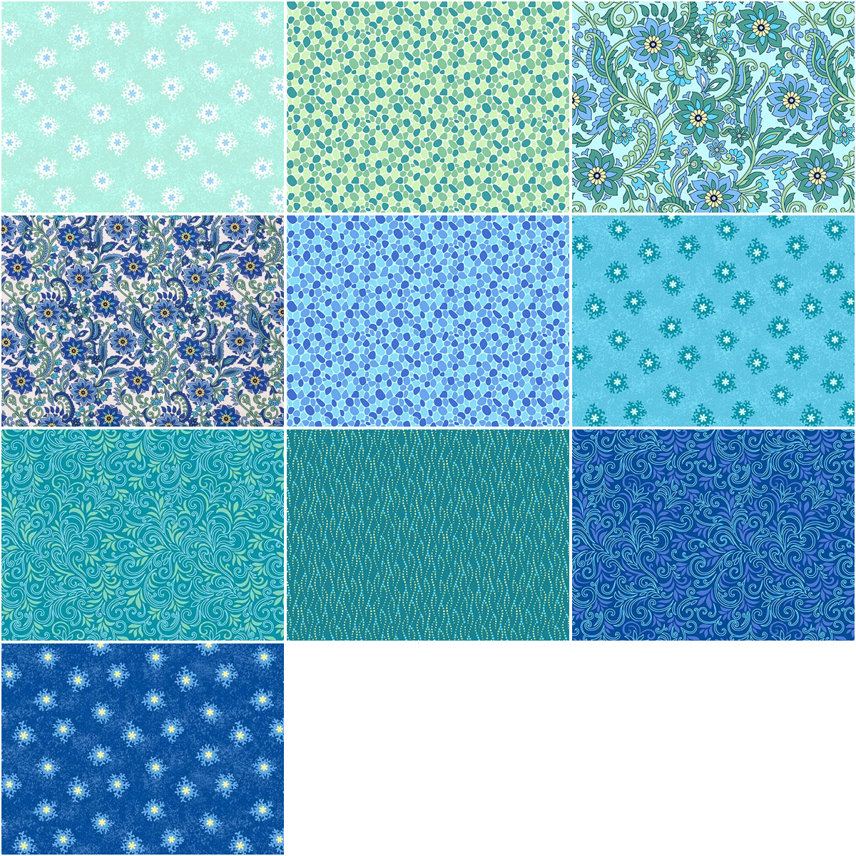 Andover "Thousand Steps" Half-yard Bundle - 10 Fabrics, 5 Total Yards