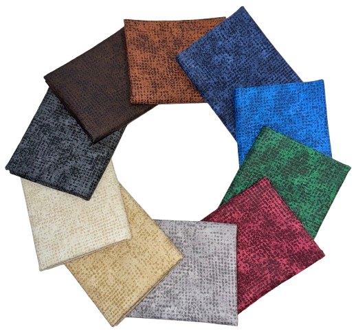Andover/Makower UK "Tic Tac (Cool)"  Half-yard Bundle - 10 Fabrics, 5 Total Yards