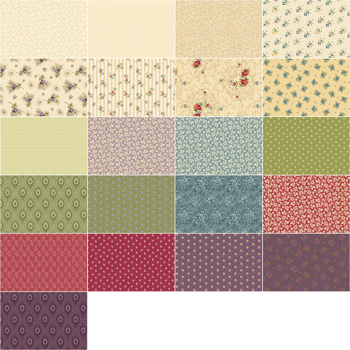 Marcus Fabrics - Timeless Stitches by Lynn Wilder - 40 2.5" Strips