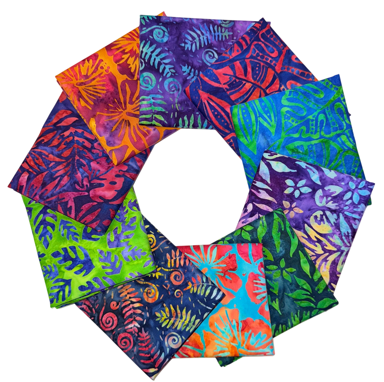 Robert Kaufman Artisan Batik "Totally Tropical" Half-yard Bundle - 10 Fabrics, 5 Total Yards