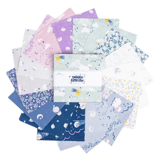 Charm Pack 5x5 Squares - Riley Blake Twinkle Little Star 5-inch Stacker - 40 5" Squares