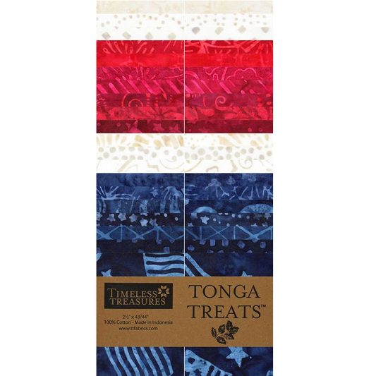 Timeless Treasures Tonga Batiks - USA - 40 2.5" Strip Pack