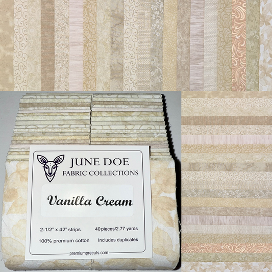June Doe Fabric Collections - Vanilla Cream - 40-Strip Pack
