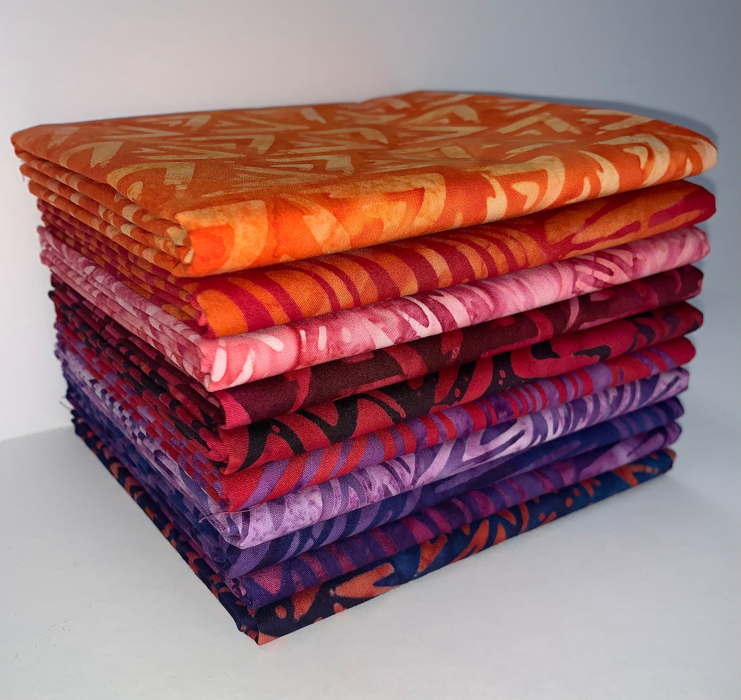 Robert Kaufman Artisan Batik "Velocity" (Warm) Half-yard Bundle - 10 Fabrics, 5 Total Yards