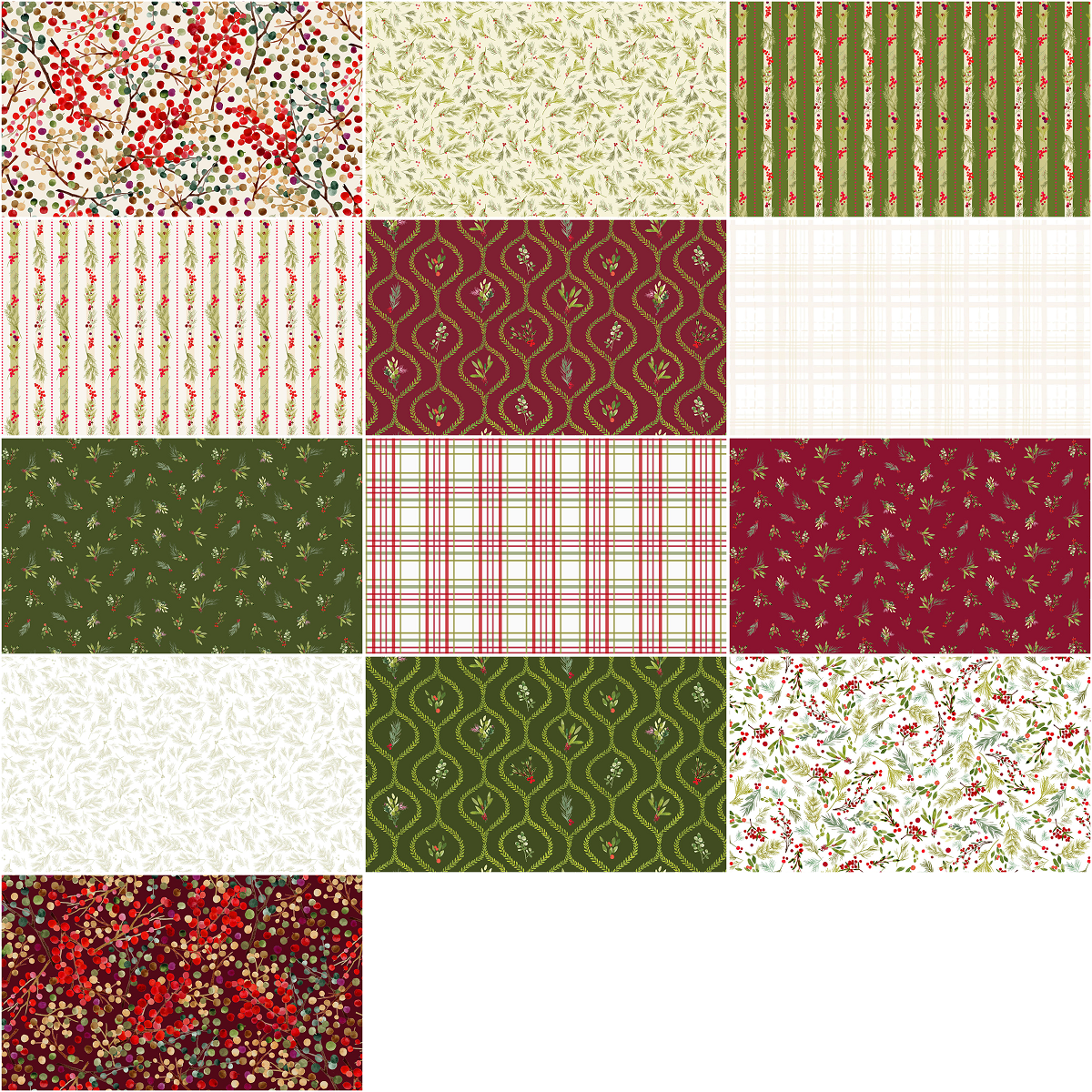 Clothworks - Very Berry Christmas - 40 Strips