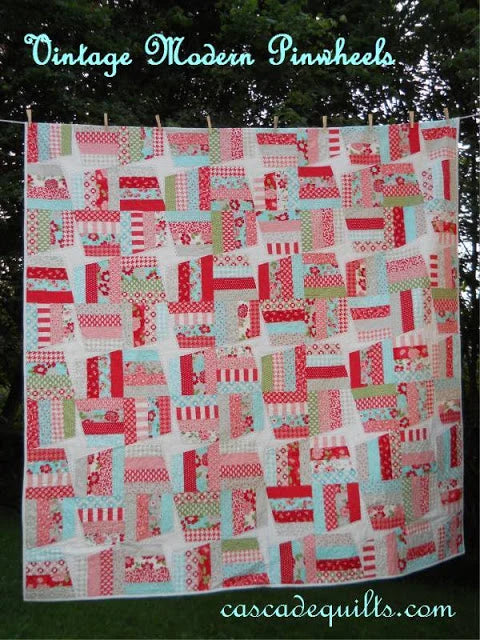Free Vintage Modern Pinwheels Jelly Roll Tutorial!