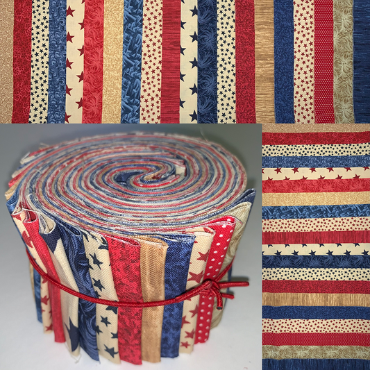 Vintage Patriotic 2.5" Roll - 20 Total Strips