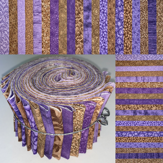 Violet & Earth 2.5" Roll - 20 Fabrics, 20 Strips