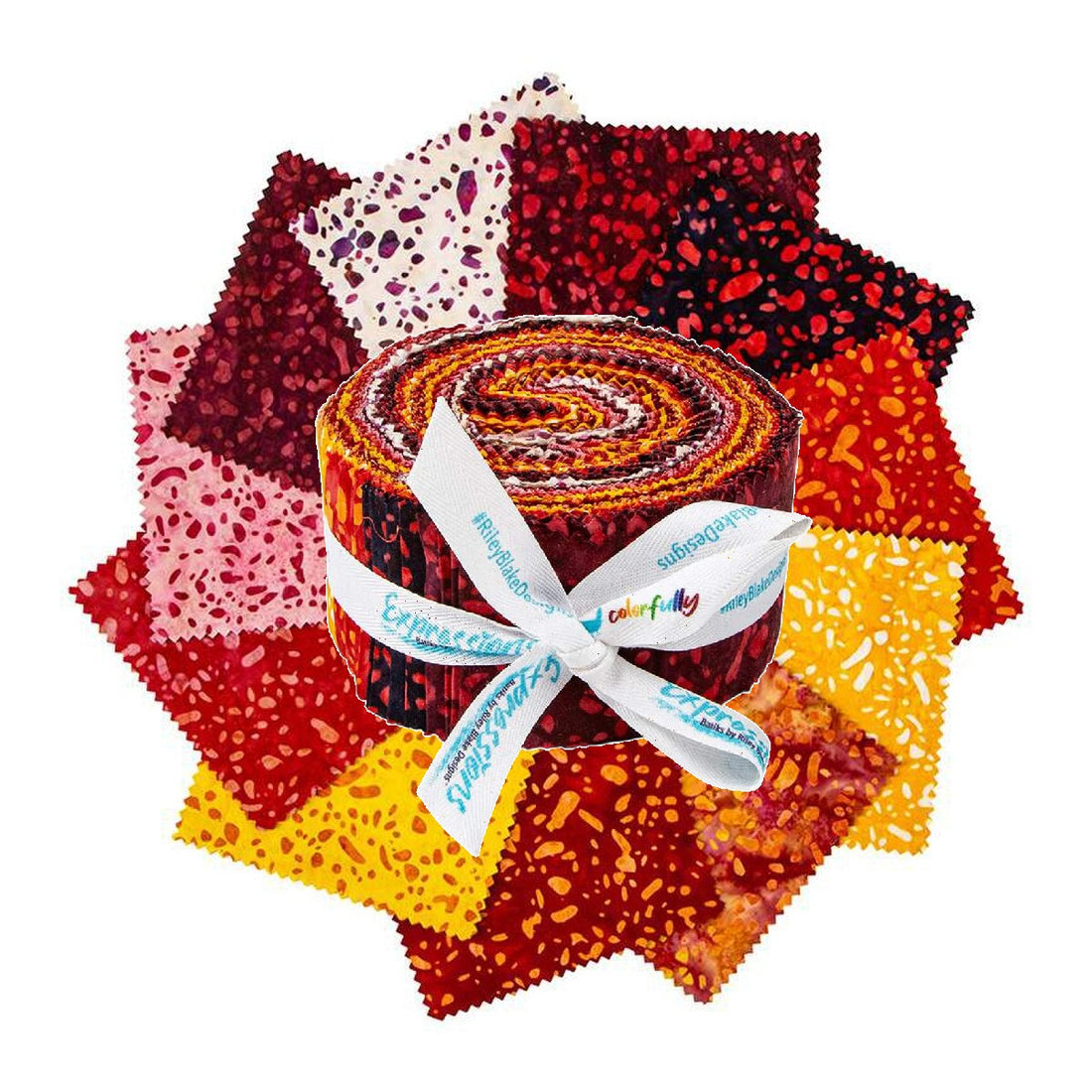 Volcano Red Riley Blue Riley Blake Volcanic (Elementals Terrazzo) Expressions Batiks - 40 Str ...