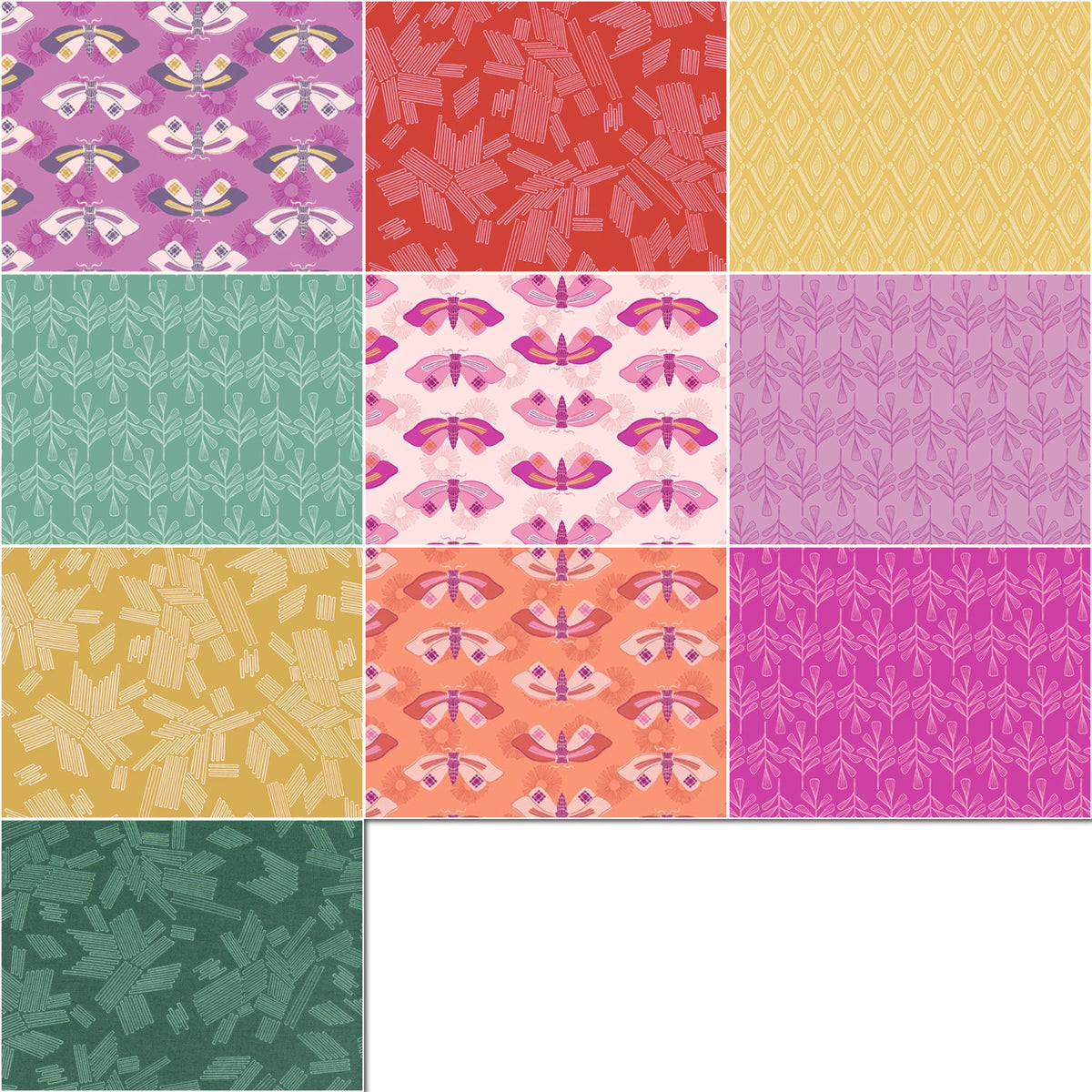 Half-yard Bundle - Andover/Makower UK "Wandering" - 10 Fabrics, 5 Total Yards