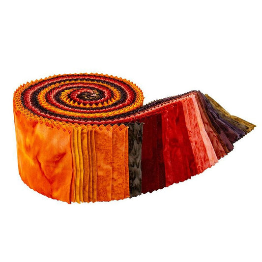 Riley Blake Expressions Batiks Hand Dyes "Warm Glow" - 40 Strip Rolie Polie