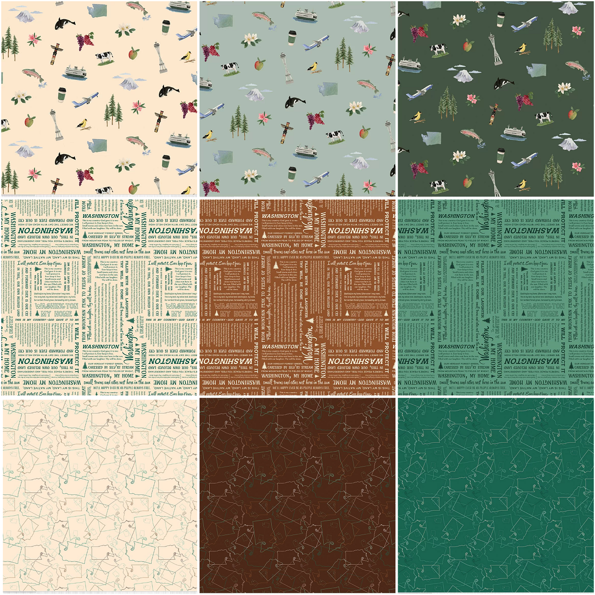 Riley Blake Washington My Home (All Pacific Northwest Shop Hop) - 40 Strip Rolie Polie