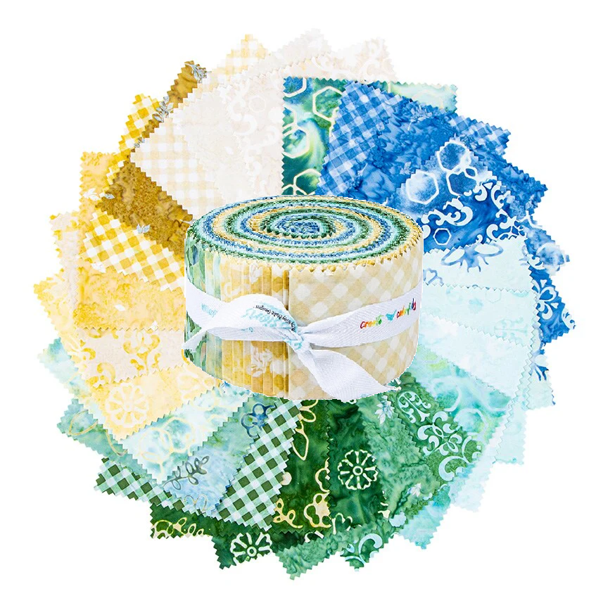 Riley Blake Watercolor Daisies Expressions Batiks - 40 Strip Rolie Polie