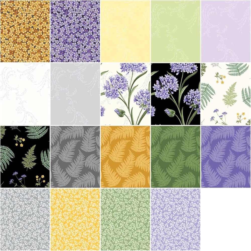 Benartex Whispering Lilies Strip-pies - 40 2.5" Strips