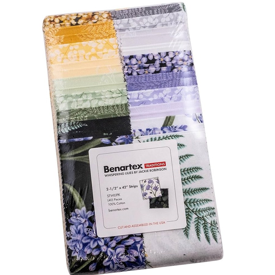 Benartex Whispering Lilies Strip-pies - 40 2.5" Strips