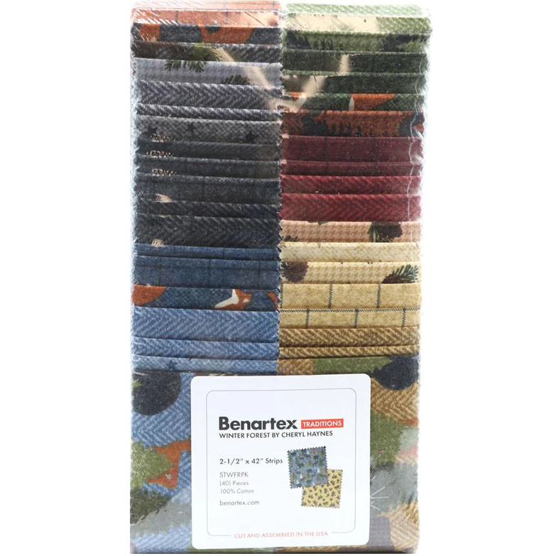 Benartex Winter Forest (Fox, Bear, Moose) Strip-pies - 40 2.5" Strips