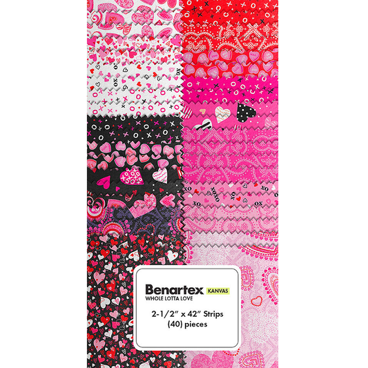 Benartex Whole Lotta Love Strip-pies - 40 2.5" Strips