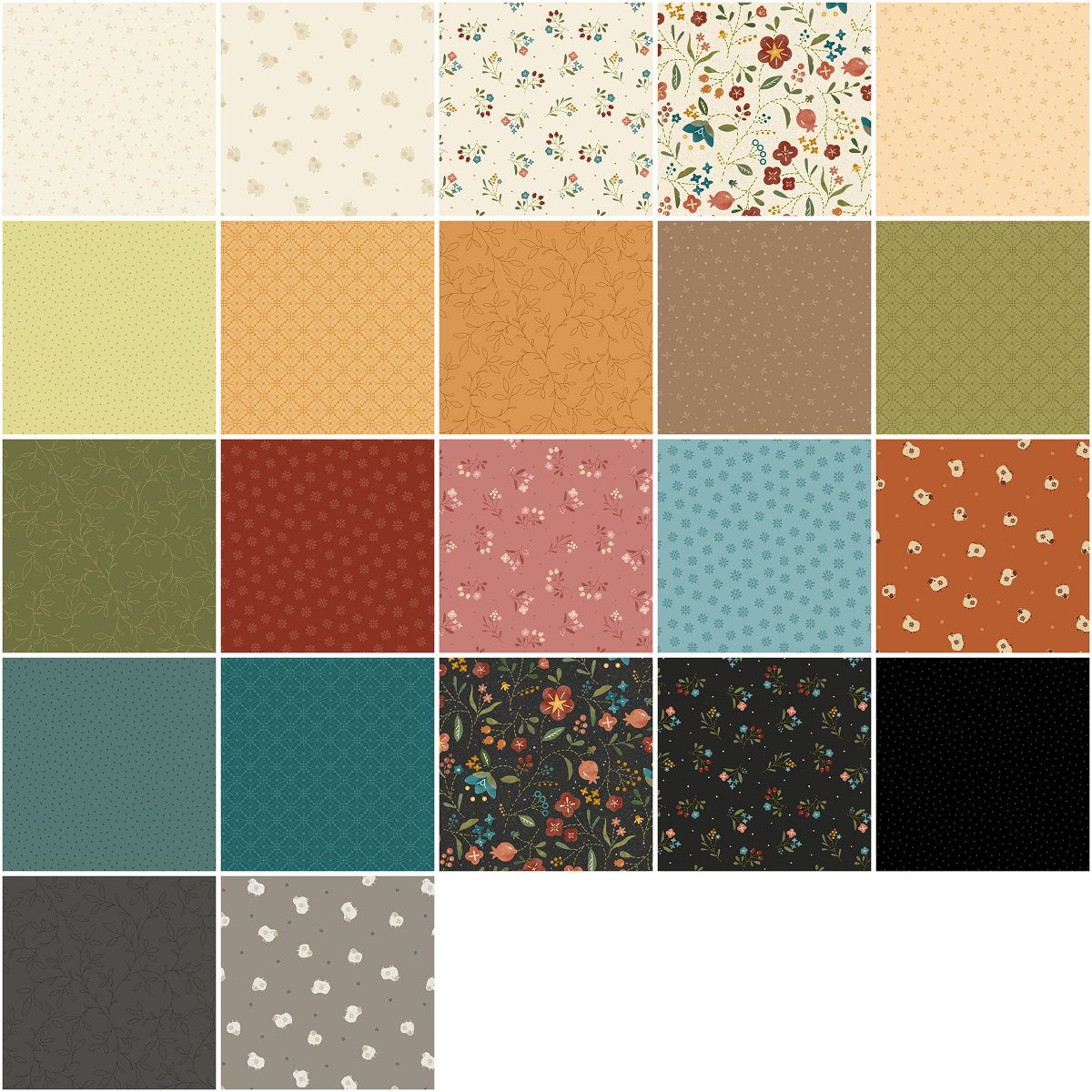 Marcus Fabrics - Woolly Whims by Lamb Farm Designs - 40 2.5" Strips