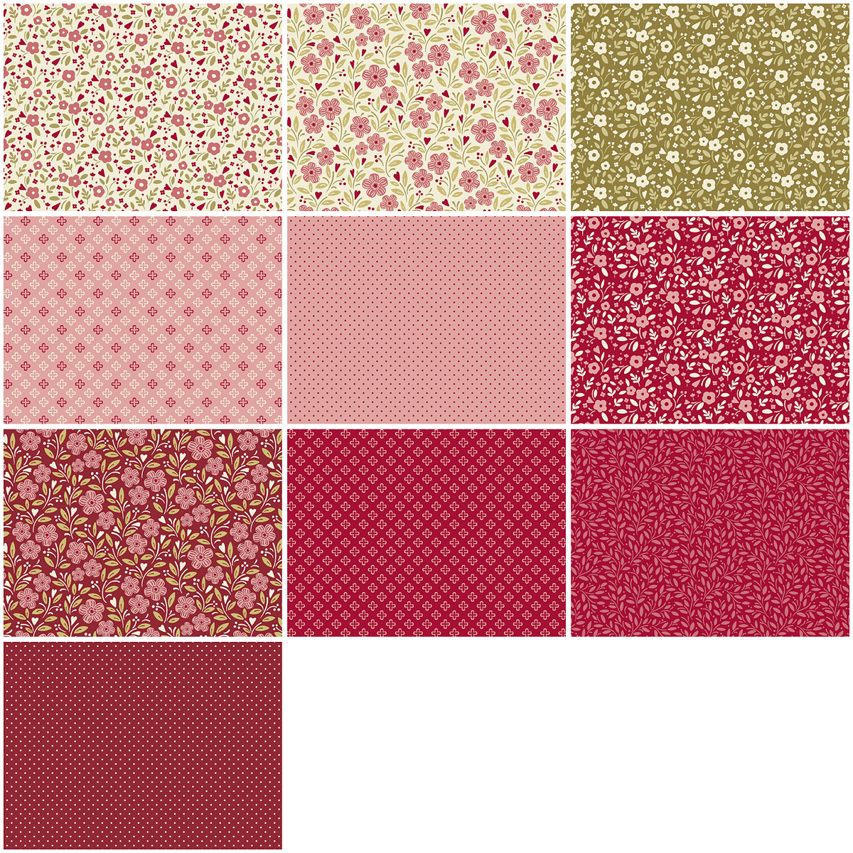 Andover "A Woodsy Cottage" Half-yard Bundle - 10 Fabrics, 5 Total Yards