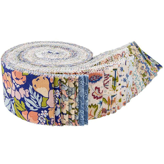 Riley Blake Woodland Pastels (Liberty Tree Of Life) - 40 Strip Rolie Polie