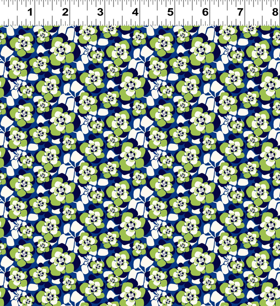 (4.5 yd) Clothworks Margot Y3664-24 Olive Packed Floral