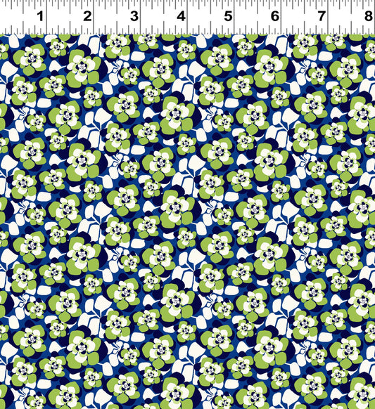 (4.5 yd) Clothworks Margot Y3664-24 Olive Packed Floral
