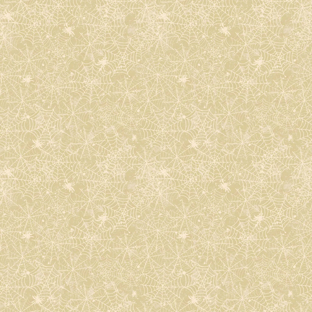 (3.5 yd) Clothworks All Hallow's Eve Y3822-60 Dark Butter Webs