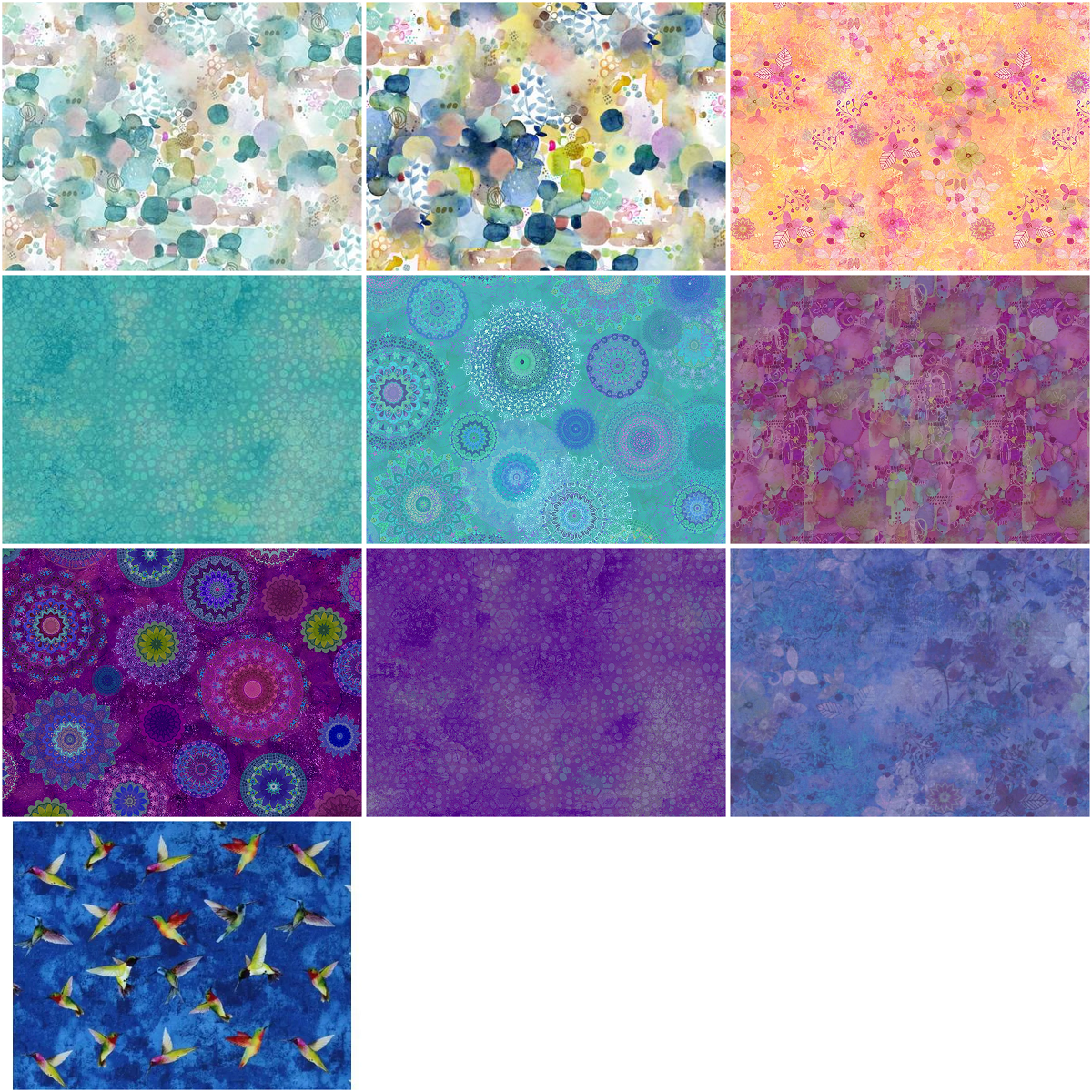 Clothworks "Zen" Half-yard Bundle - 10 Fabrics, 5 Total Yards