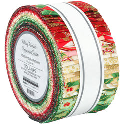 Robert Kaufman Holiday Flourish Peppermint Twist Holiday Colorstory Roll-up - 40 Strip Roll