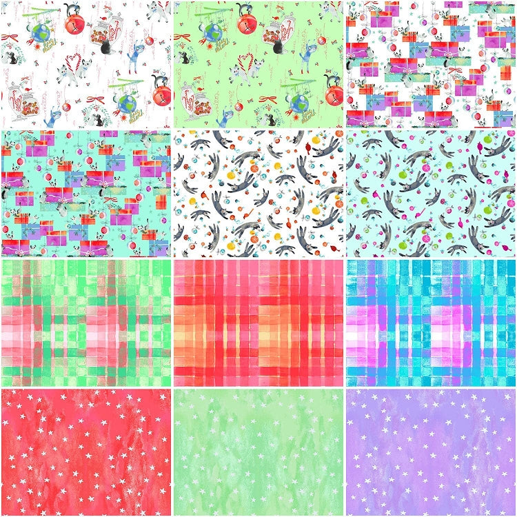 Clothworks - Purrfect Christmas - 40 2.5" Strips